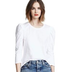 A.L.C. White Puff Sleeve Long Sleeve Tee